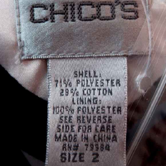 NWT Textured black blazer L Chico's 2 $118 Poly Cotton 3-button Princess seams - Picture 6 of 6